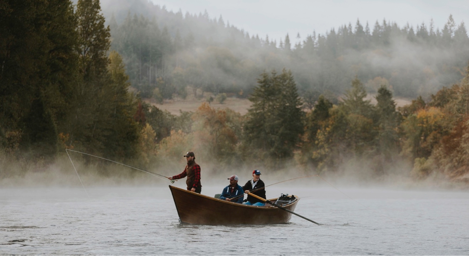 Picture of fishermen in a boat on a lake