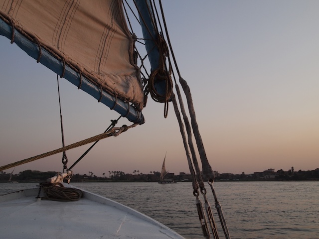 Sailing on a boat