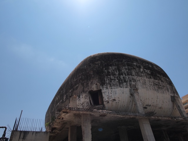 Bullet impacts on the old cinema