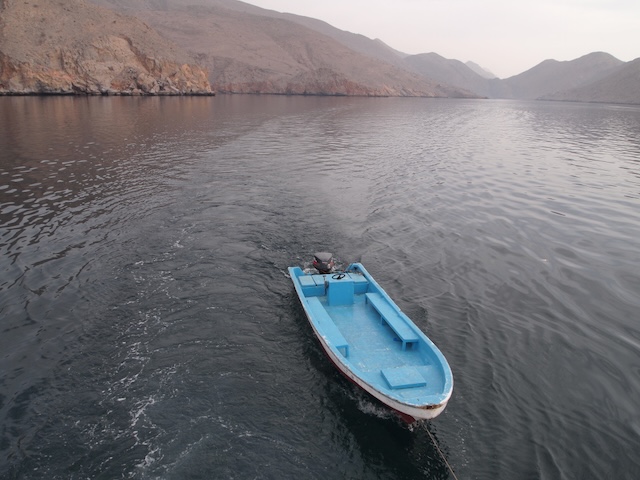 Boat, fjords of Oman