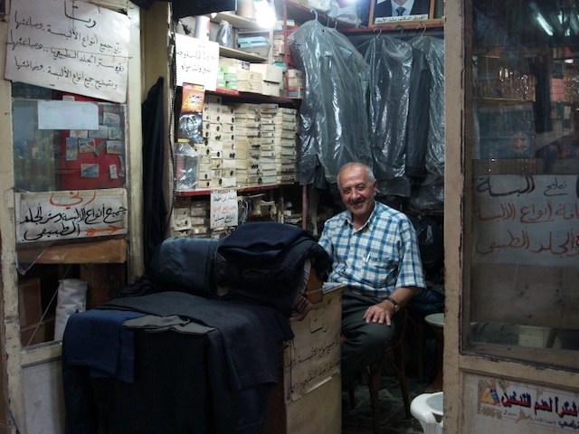 Tailor smiling