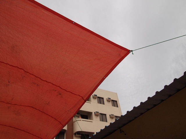 Orange tarpaulin