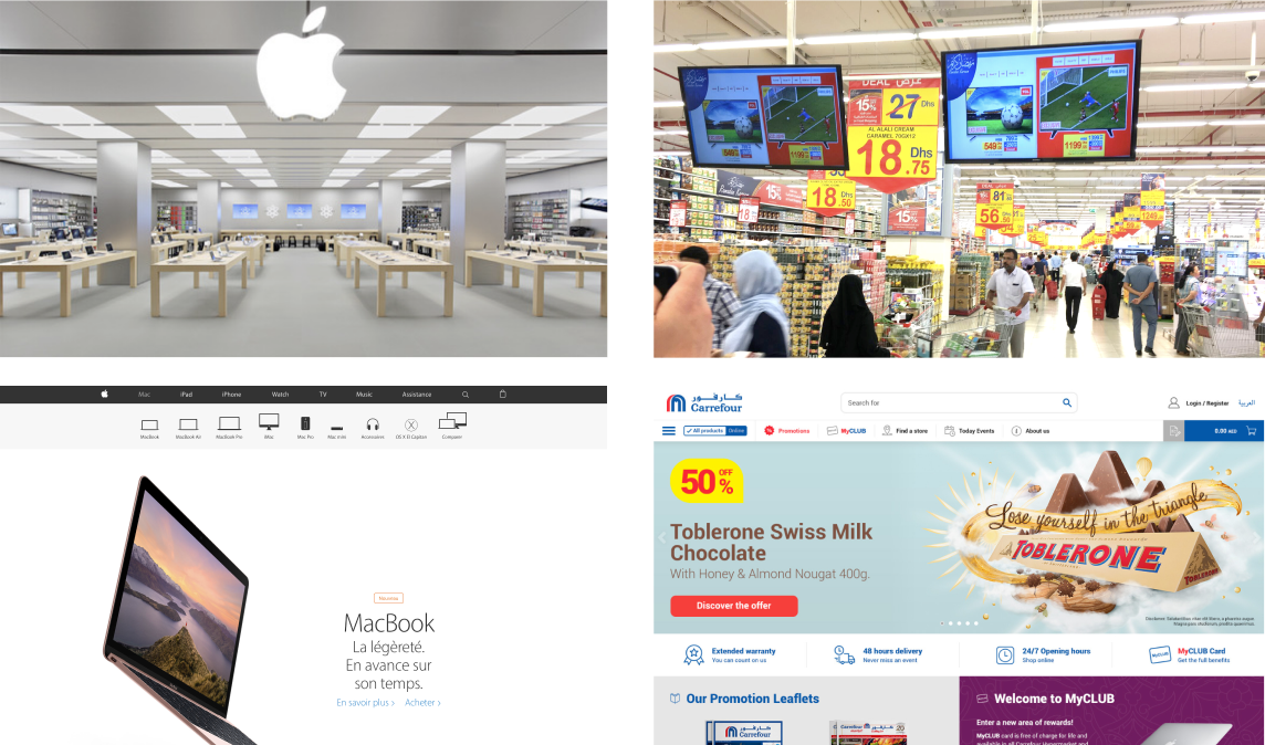 comparing in-store visual experience with online experience